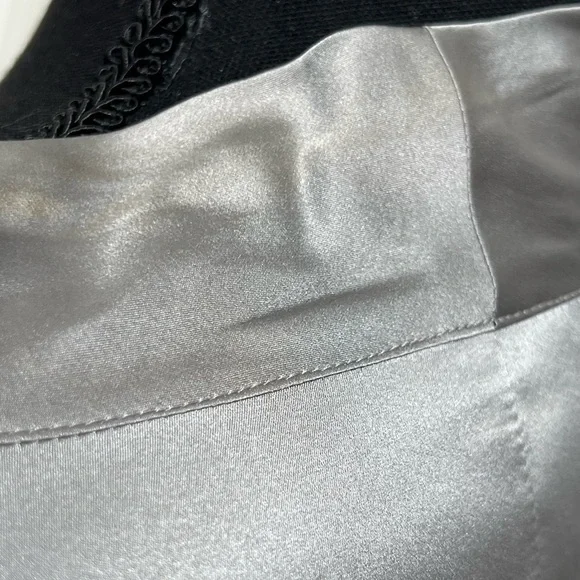 Silver Tie Front Fitted Blouse - Picture 10 of 15